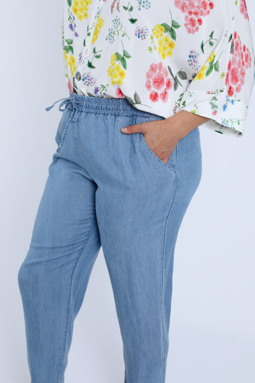 Effen tencel broek-Paprika-3