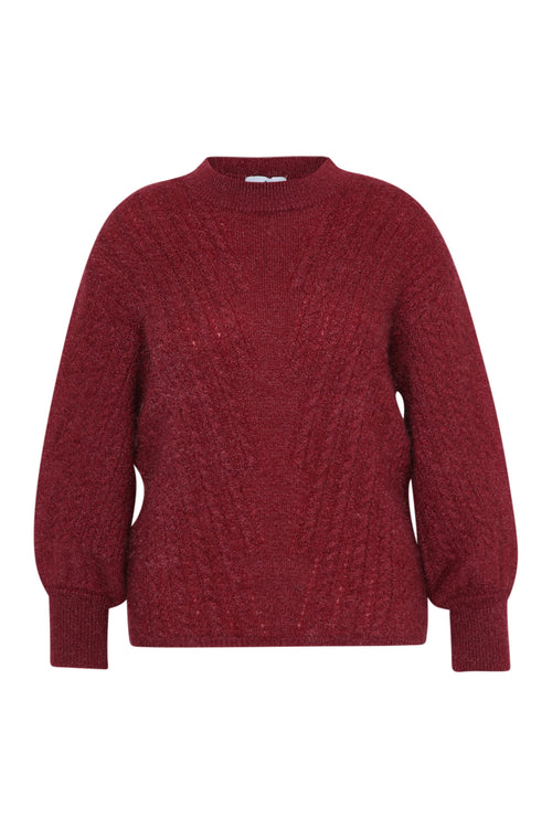 Pull maille poilue uni-Paprika-10