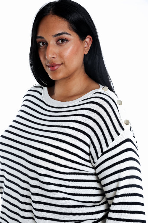 Pull marinière avec boutons-Paprika-4