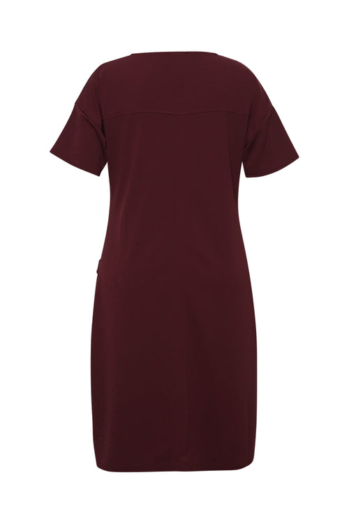 Effen korte jurk-Paprika-8