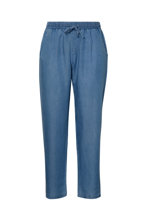 Effen tencel broek-Paprika-10