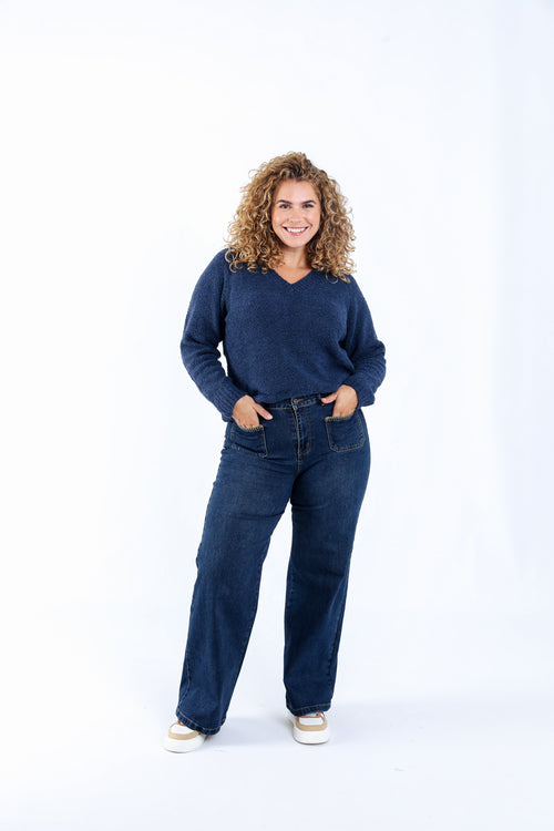 Pull maille bouclette uni-Paprika-6