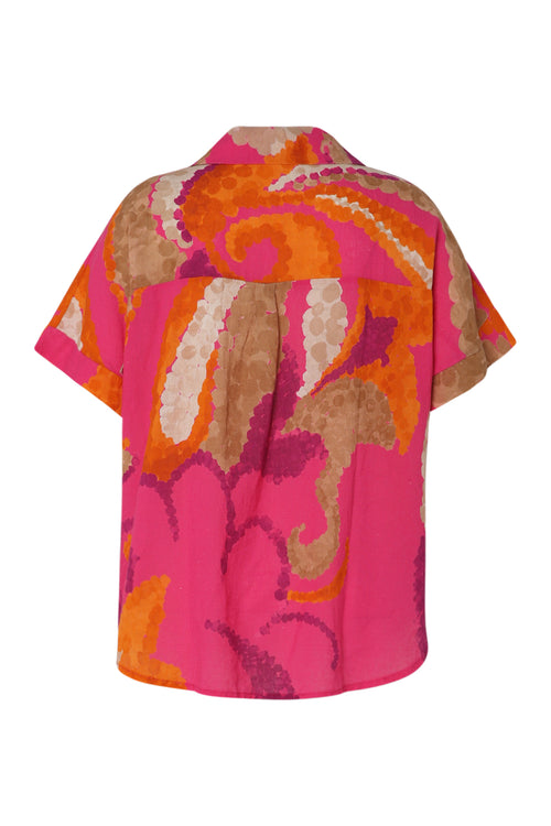 Bloes van katoen met bloemenprint-Paprika-11