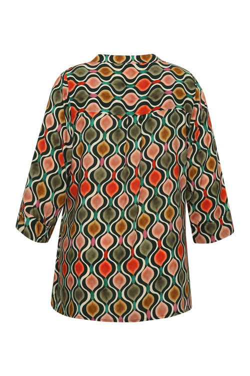 Blouse van viscose met grafische print-Paprika-2