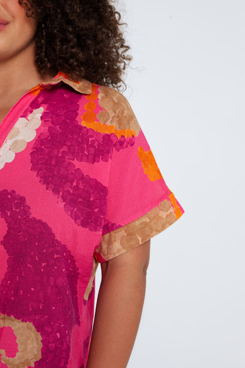 Bloes van katoen met bloemenprint-Paprika-5