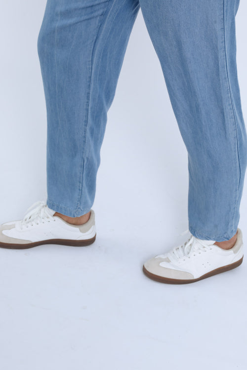 Effen tencel broek-Paprika-4