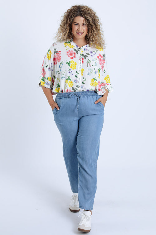 Effen tencel broek-Paprika-9