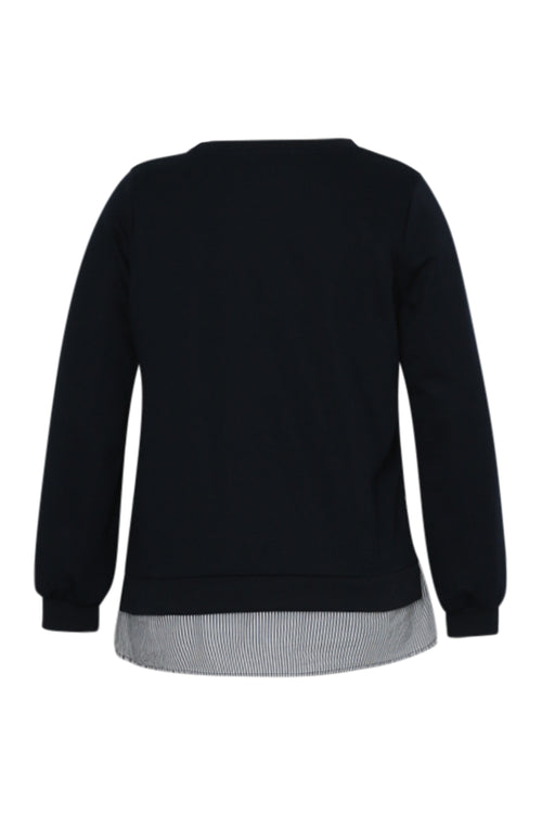 Sweat Bonjour met nep-overhemd-Paprika-12