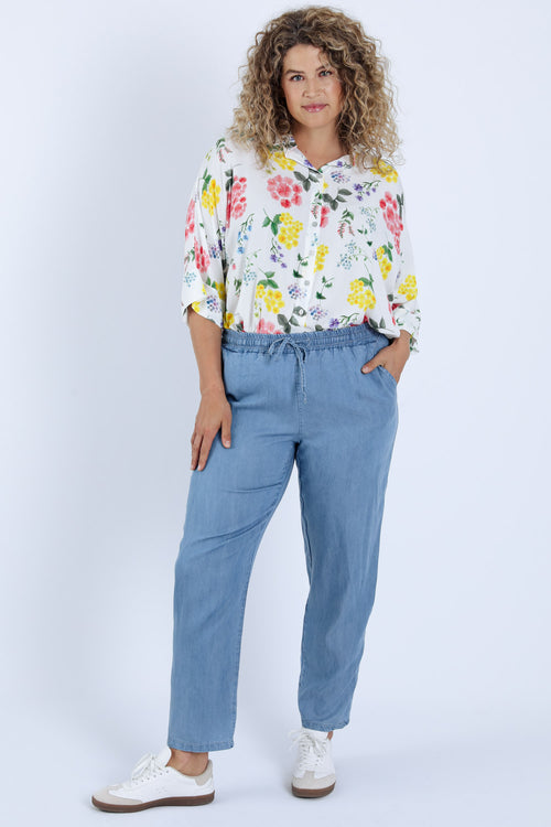 Effen tencel broek-Paprika-7