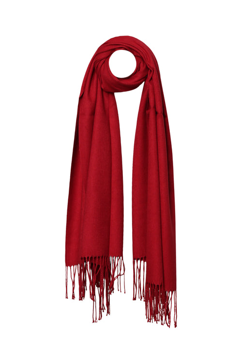 Écharpe unie en viscose et cachemire-Paprika-1