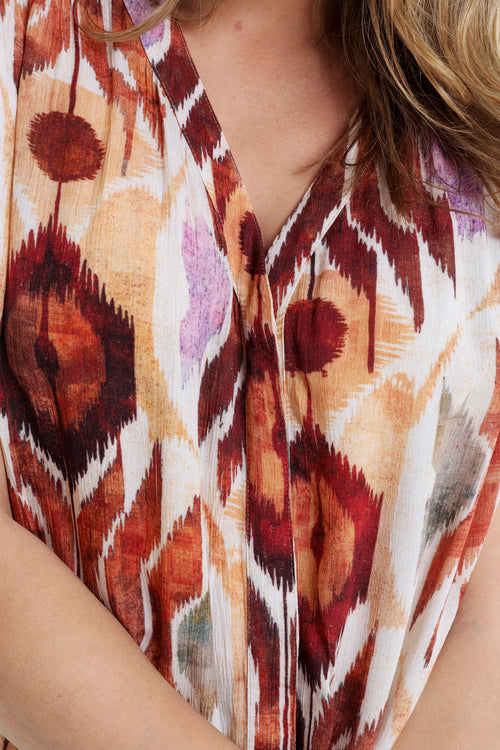 Viscose blouse met etnisch print-Paprika-6