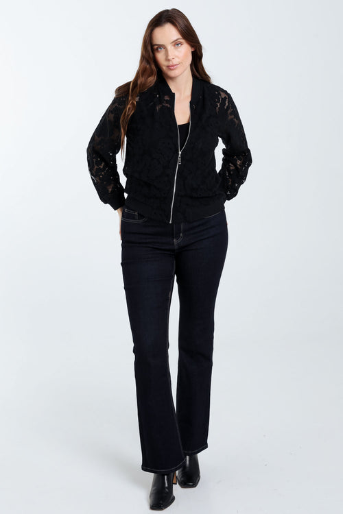 Bomber maille filet floral-Paprika-7