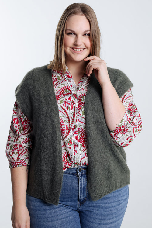 Gilet sans manches uni-Paprika-1