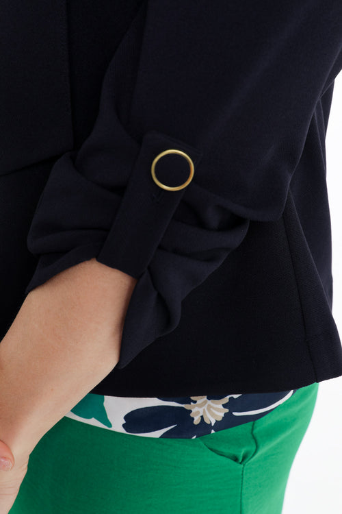 Veste unie avec manches retroussables-Paprika-3