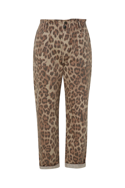 Pantalon en coton imprimé peau de bête-Paprika-10