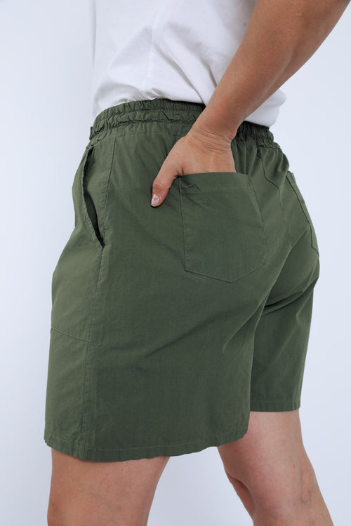 Effen katoenen short-Paprika-4