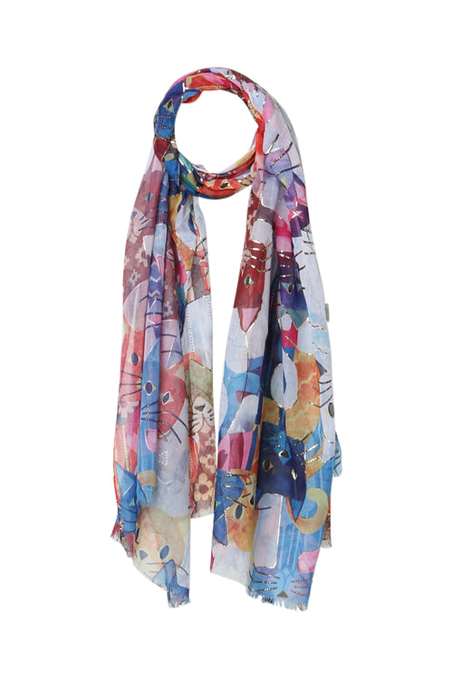 Foulard imprimé chats-Paprika-1