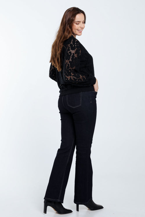 Bomber maille filet floral-Paprika-2