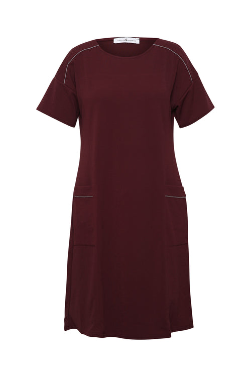 Effen korte jurk-Paprika-7
