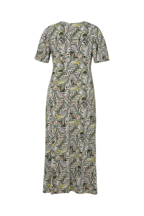 Robe longue imprimé feuillage-Paprika-11
