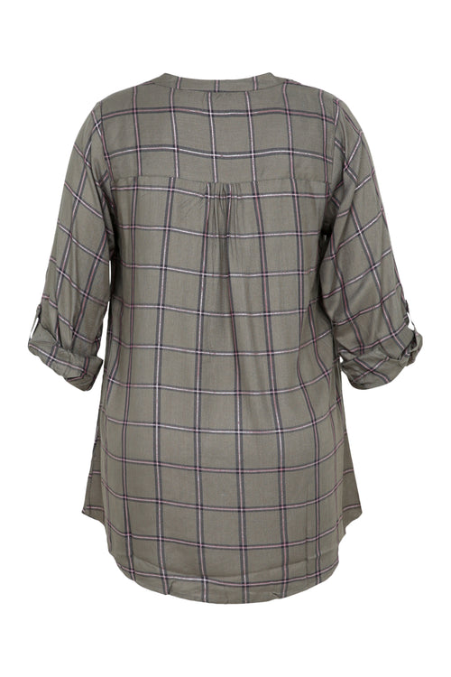 Chemise à carreaux en viscose-Paprika-11