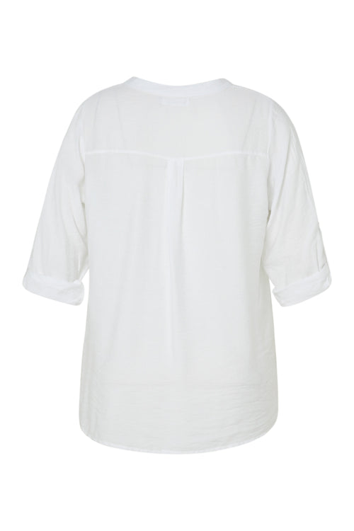 Blouse en viscose uni-Paprika-2