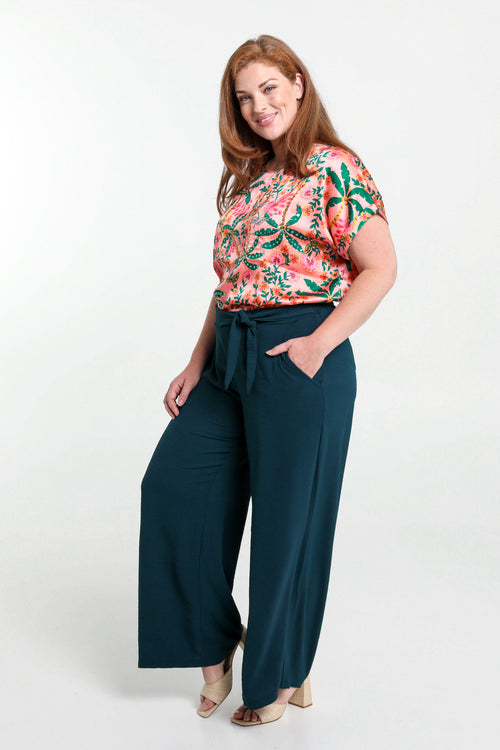 Pantalon large avec nœud-Paprika-7