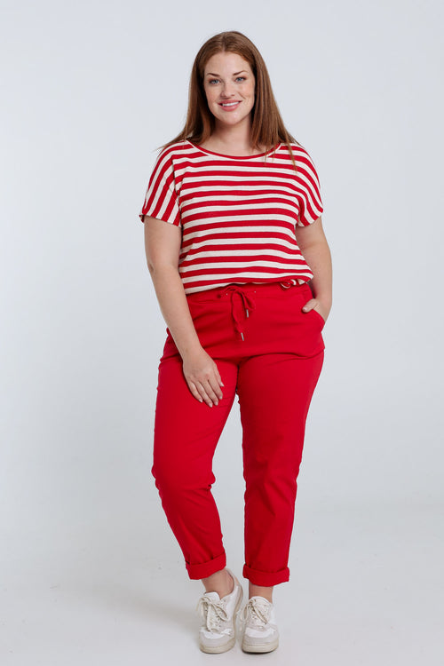 Pantalon chino en coton uni-Paprika-9