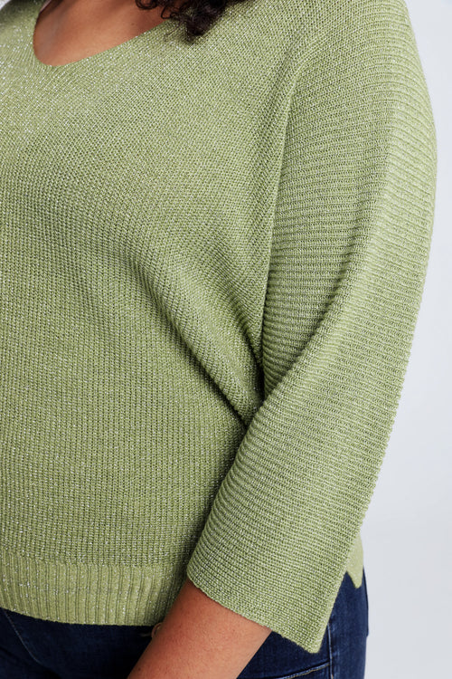 Pull  uni avec lurex-Paprika-4