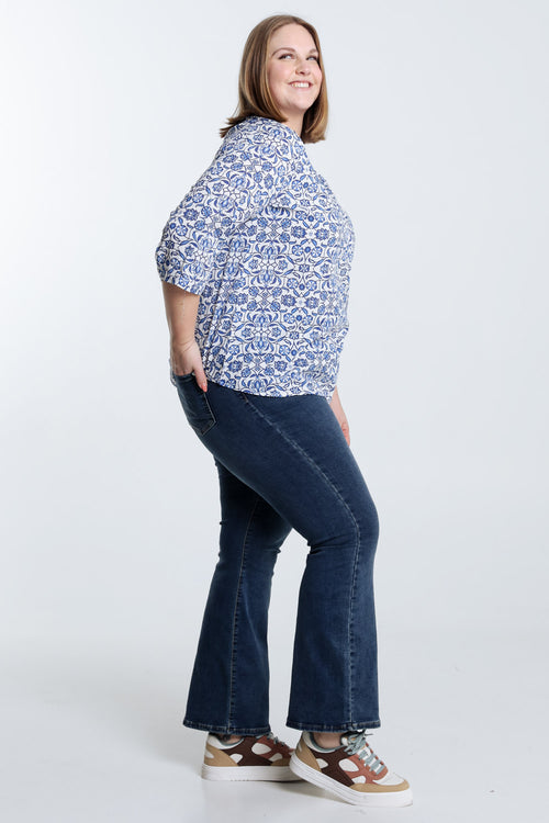Blouse imprimé bicolore-Paprika-8