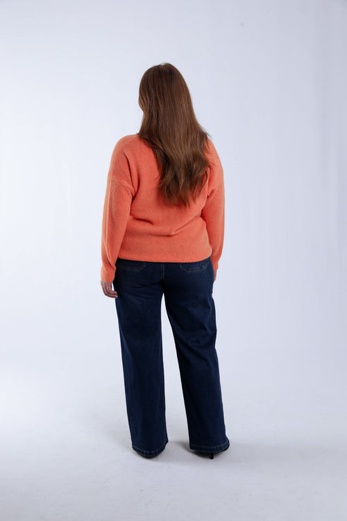 Pull avec alpaga uni-Paprika-2