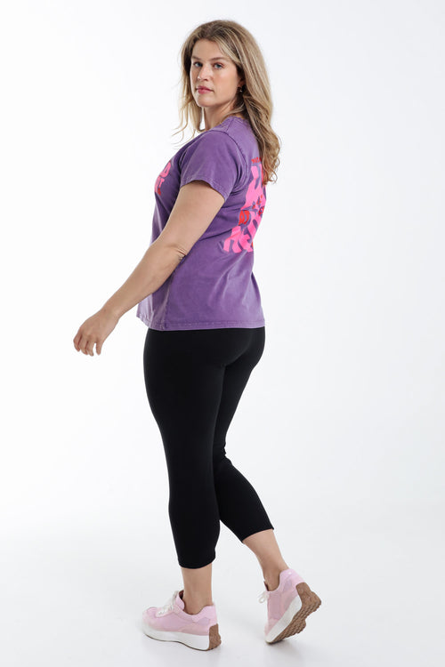 3/4 legging van biologisch katoen-Paprika-1