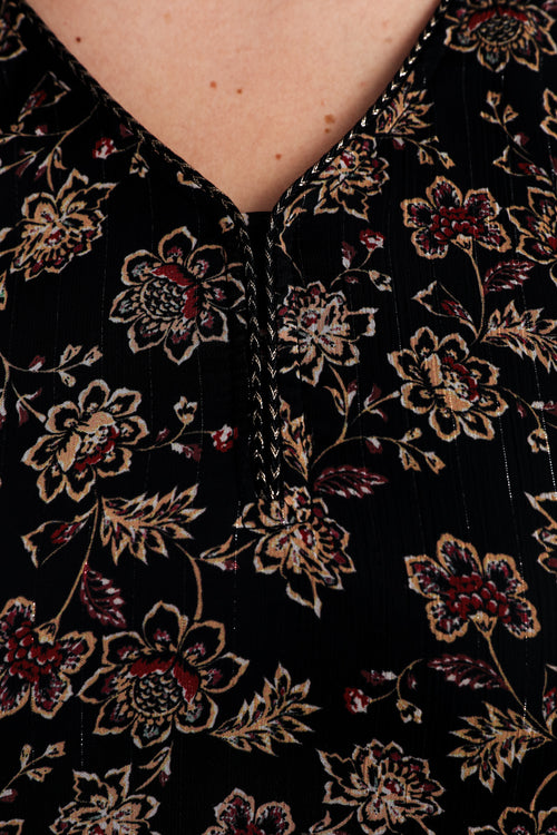 Blouse met Indiase bloemenprint-Paprika-4