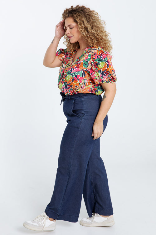 Blouse en coton imprimé floral-Paprika-8