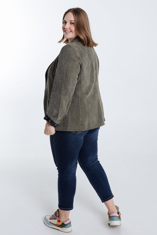 Blazer en velours doublé imprimé peau de bête-Paprika-2