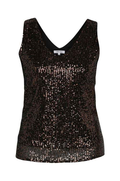 Top sans manches à paillettes-Paprika-10