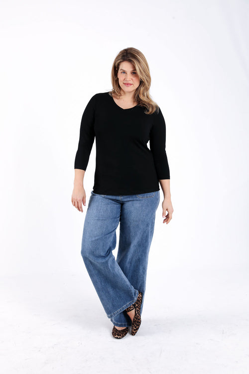 T-shirt basique en viscose-Paprika-7