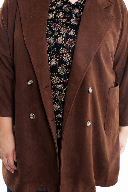 Manteau effet peau de pêche uni-Paprika-5