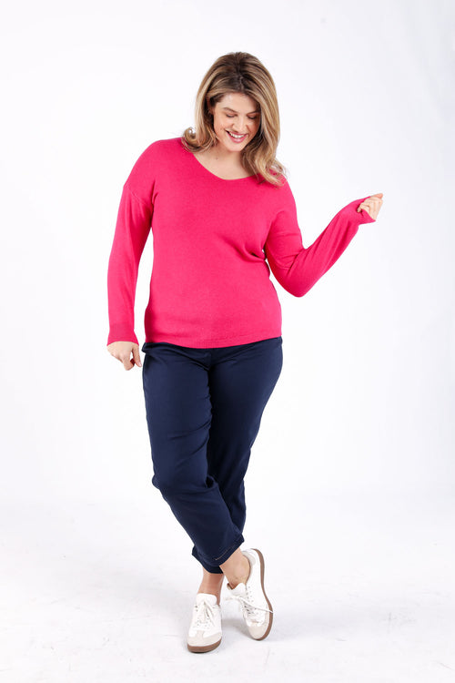 Effen viscose trui-Paprika-7