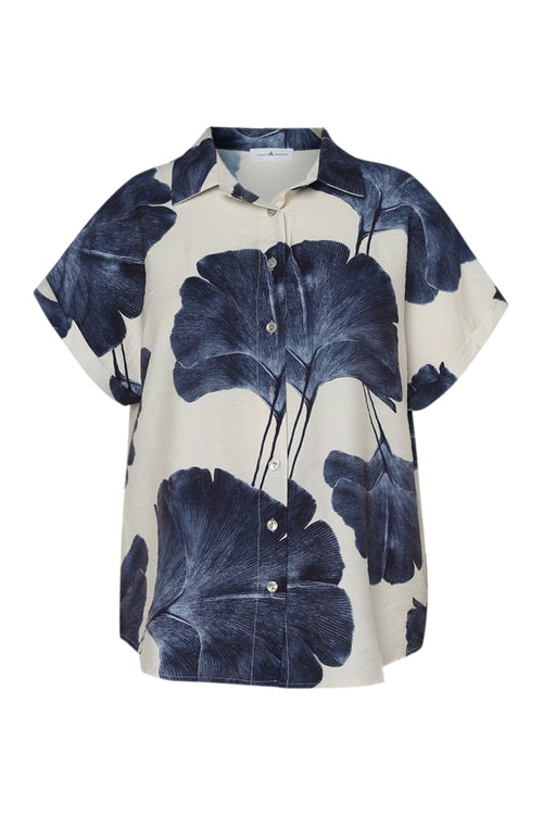 Blouse met bladerenprint-Paprika-1