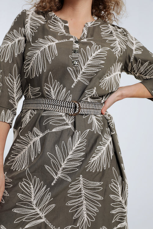 Robe tunique en coton brodée-Paprika-6