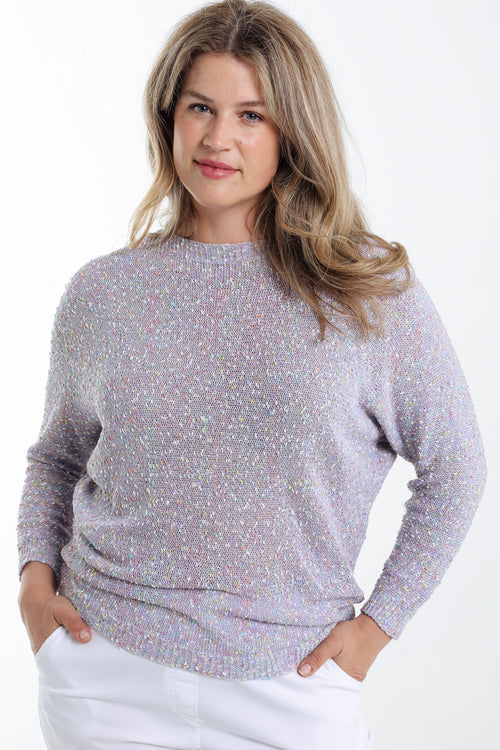 Pull maill fantaisie uni-Paprika-2