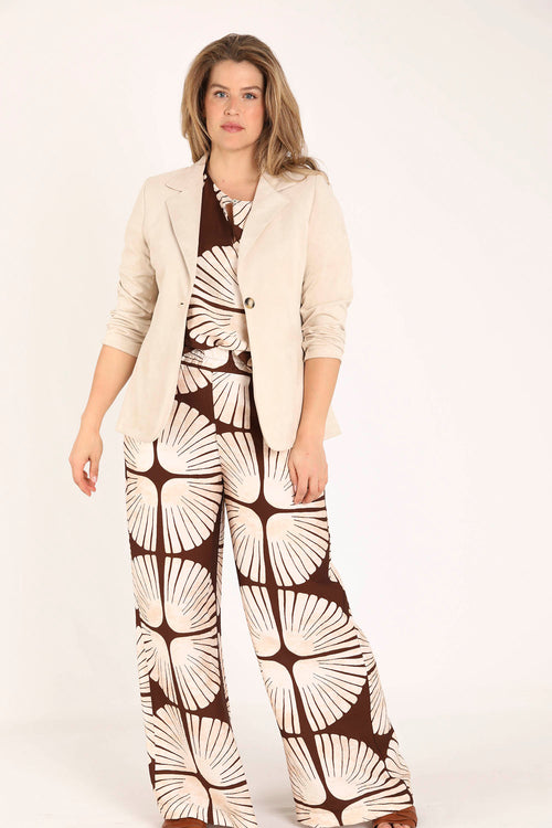 Effen blazer met suède-effect-Paprika-8