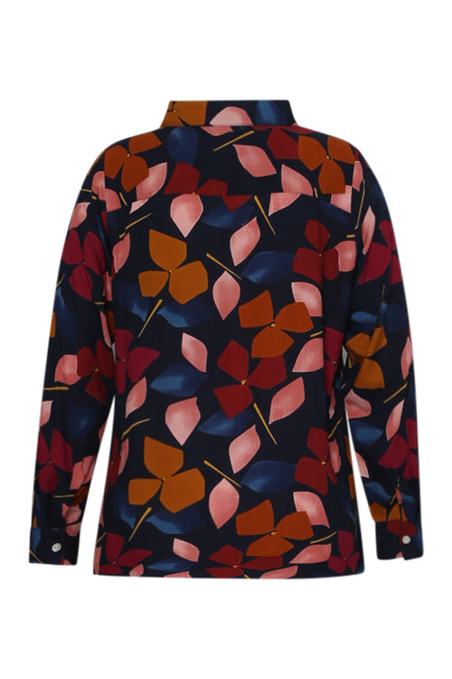 Chemisier en viscose imprimé fleurs-Paprika-2