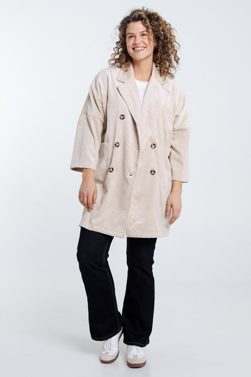 Longue veste en velours unie-Paprika-7