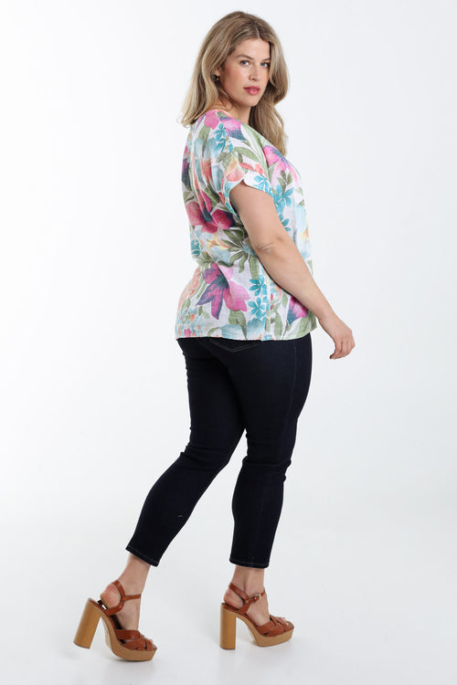 Blouse en coton imprimé floral-Paprika-2