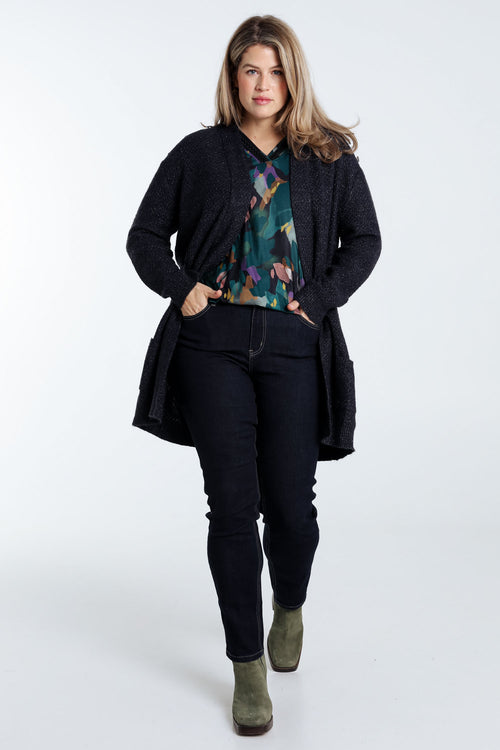 Cardigan long détail bouton-Paprika-7