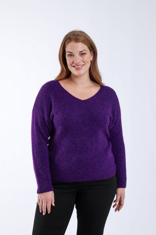 Trui met effen alpaca-Paprika-1