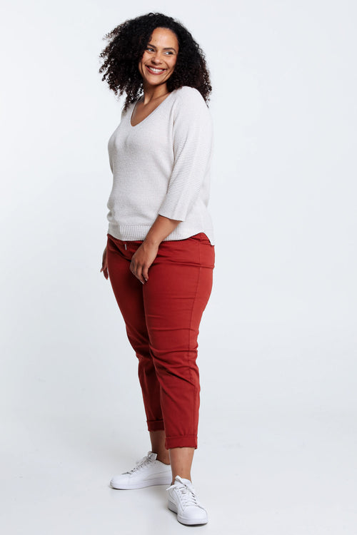 Pull  uni avec lurex-Paprika-7