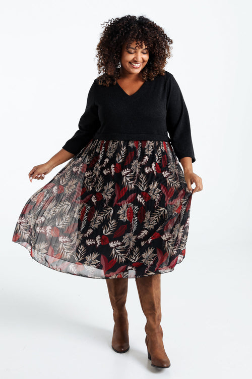 2 in 1 warme gebreide jurk-Paprika-9